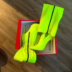 Neon Green Over The Knee Shoe Dazzle Boots